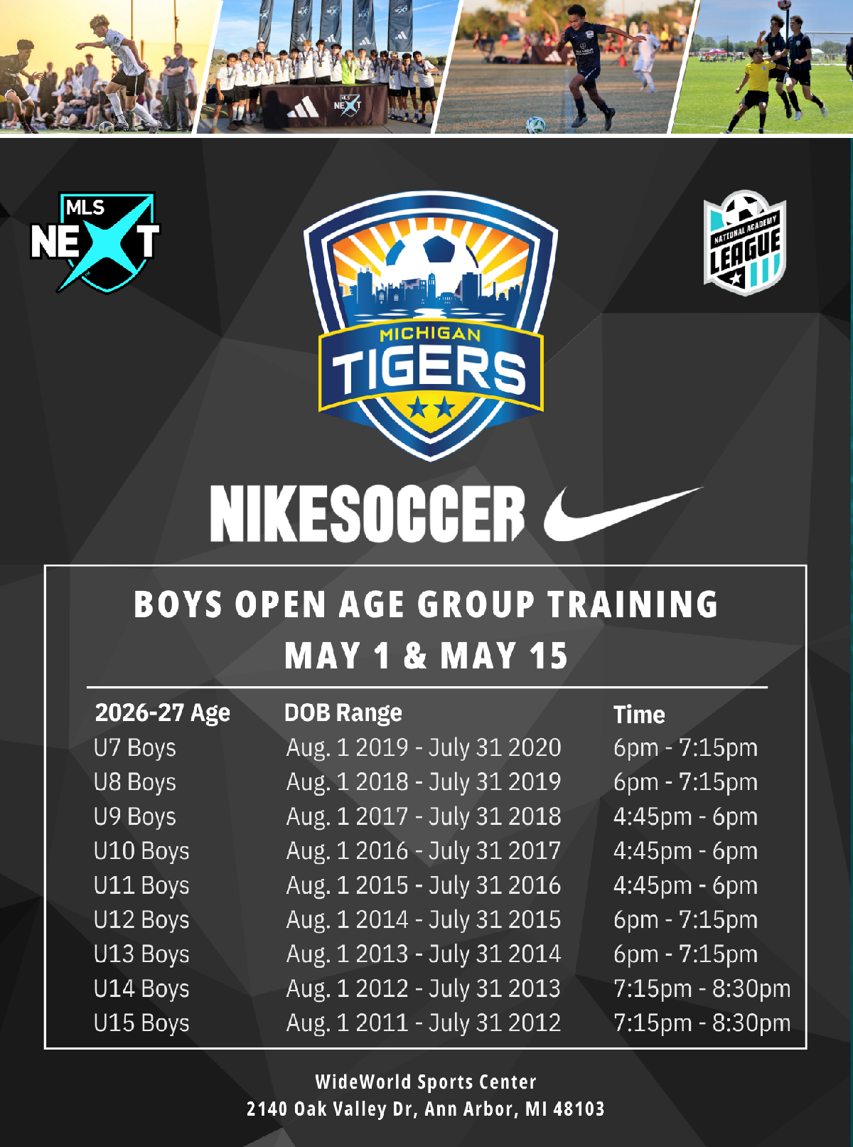 Boys Spring Age Group Training (2026)
