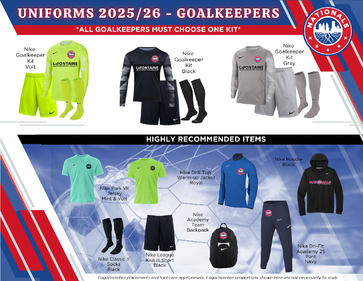 Nationals Soccer Uniforms | Official Team Kits