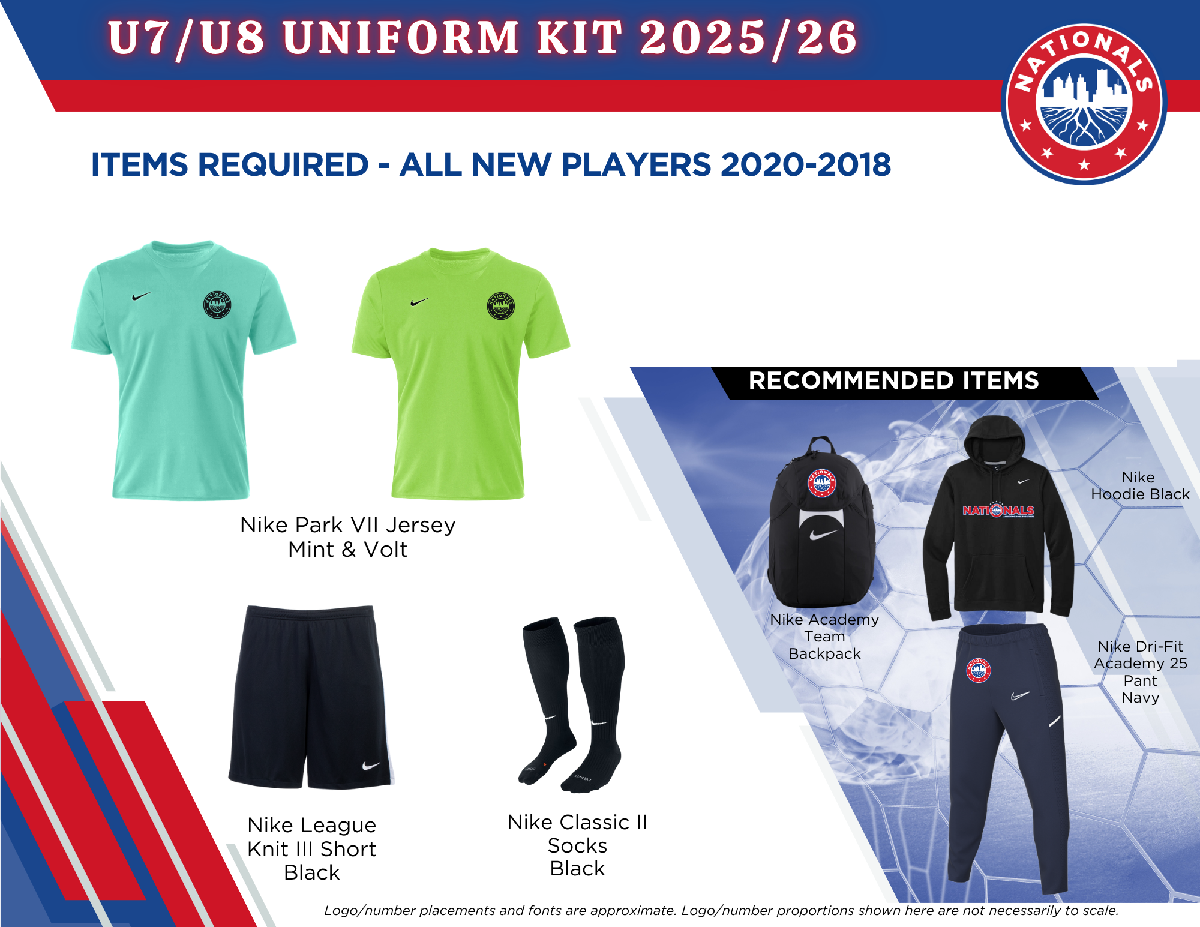 Nationals Soccer Uniforms | Official Team Kits