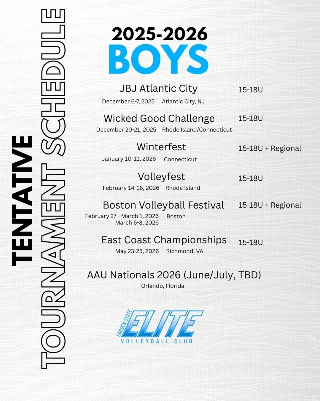 Boys Tryouts | Garden State Elite Volleyball Club