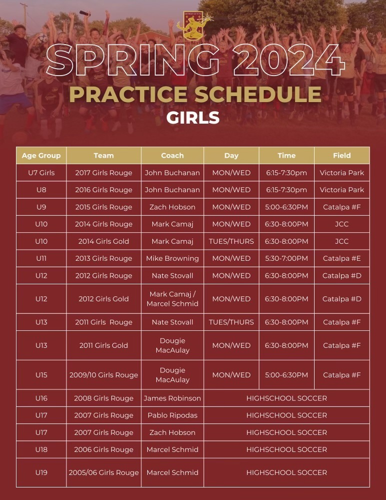 GAME SCHEDULES